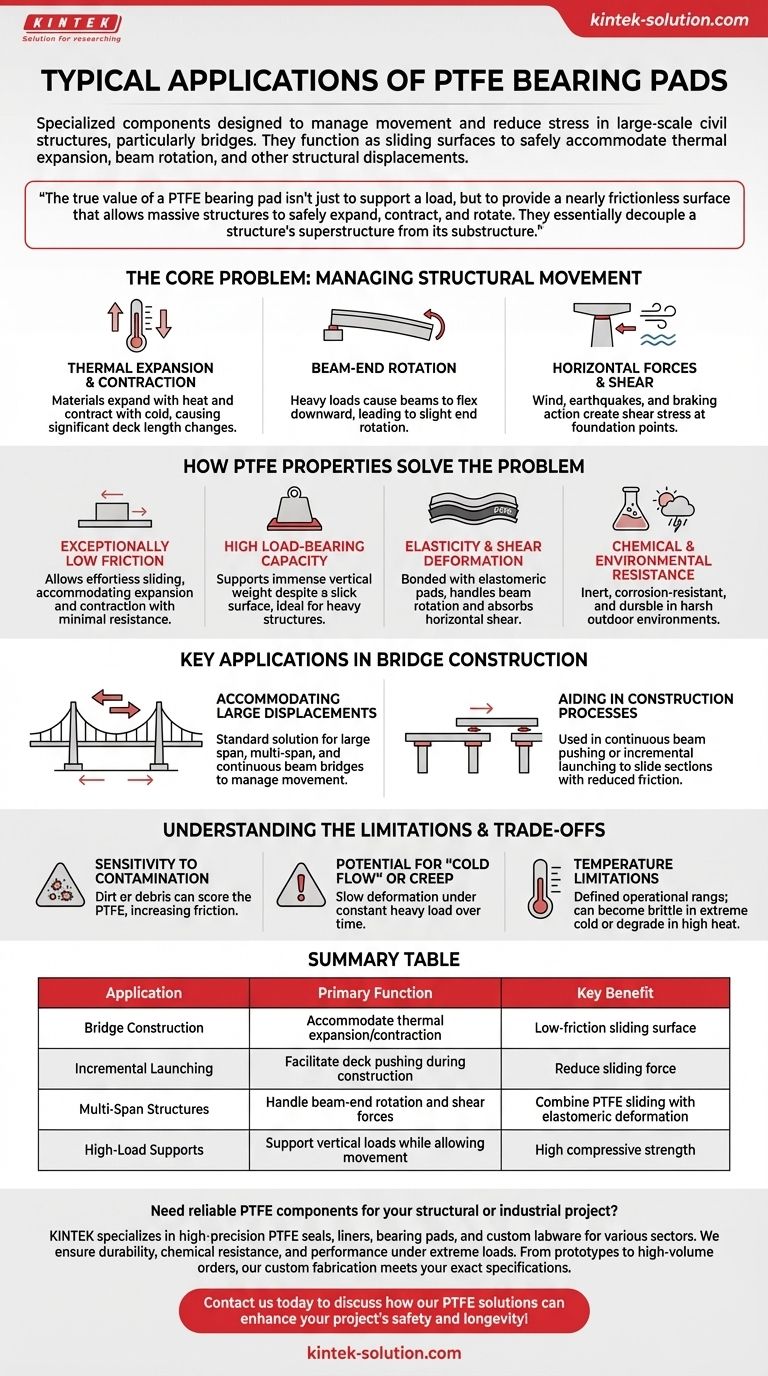 Quali sono le applicazioni tipiche dei cuscinetti di scorrimento in PTFE? Gestione del movimento in ponti e grandi strutture Guida Visiva