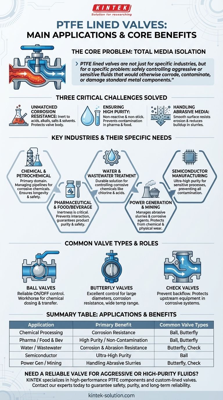 Каковы основные области применения клапанов с футеровкой из ПТФЭ? Управление агрессивными и высокочистыми средами Визуальное руководство