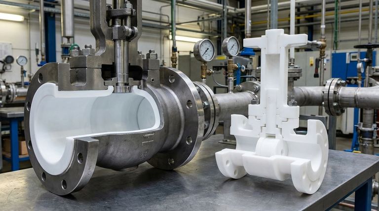 Qual é a diferença entre válvulas de Teflon e válvulas com revestimento de PTFE? Escolha a Válvula Certa para o Seu Sistema