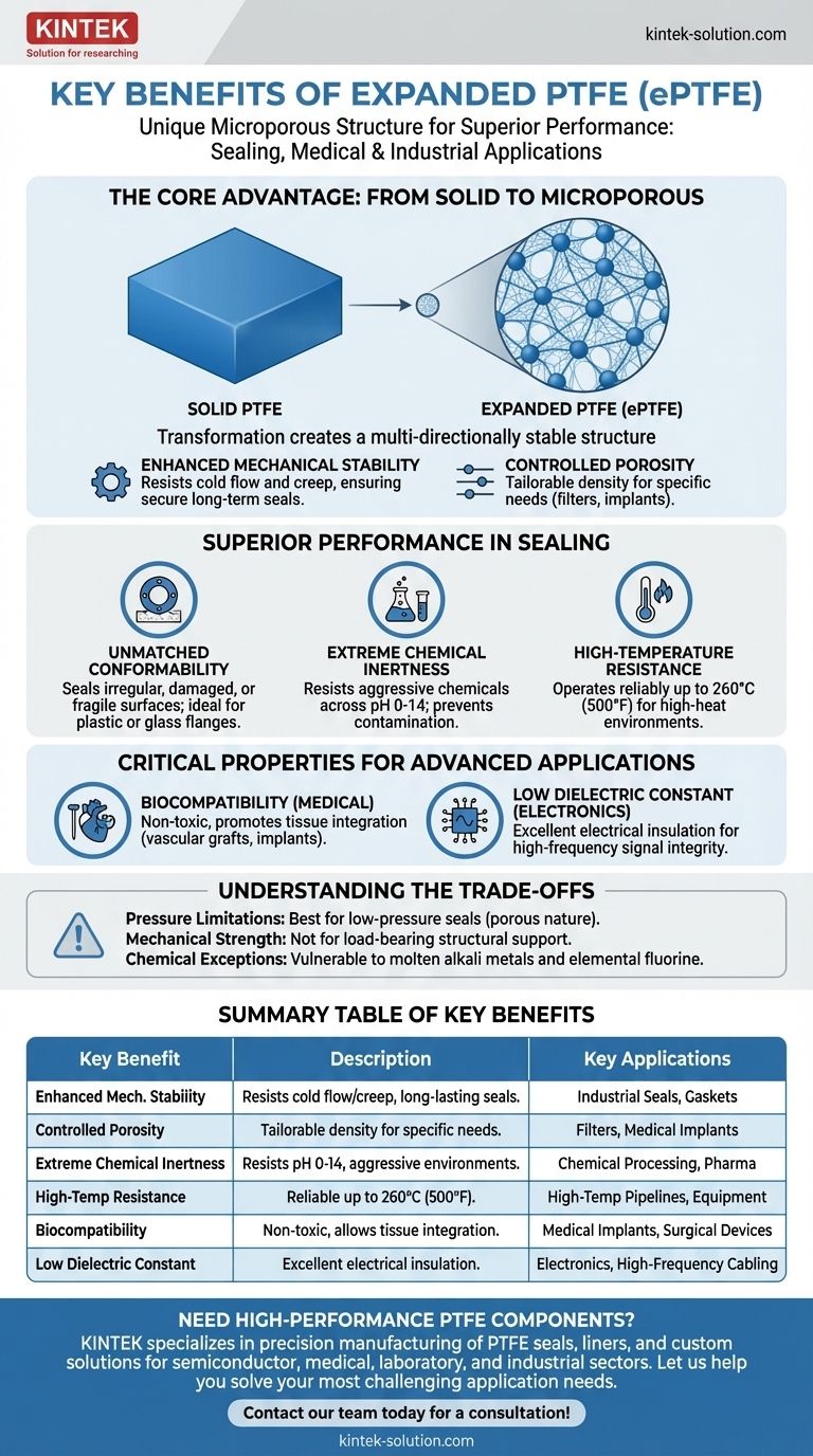Quais são os principais benefícios do PTFE expandido? Vedação Superior, Desempenho Médico e Industrial Guia Visual