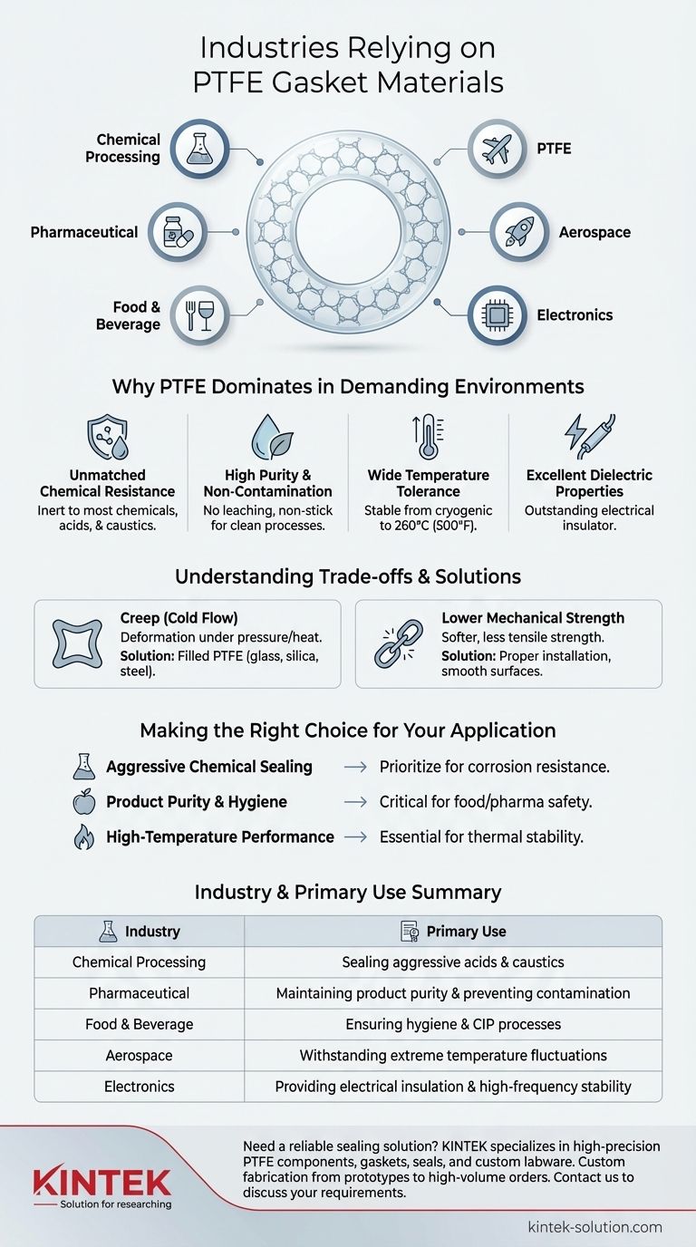 Quais setores usam comumente materiais de gaxeta de PTFE? Garanta a integridade da vedação em ambientes exigentes Guia Visual