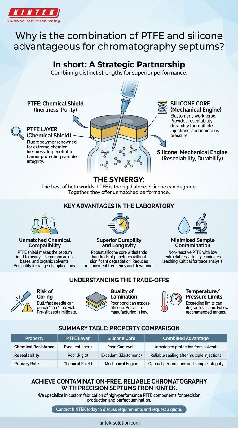 聚四氟乙烯（PTFE）和硅酮组合用于色谱进样垫有哪些优势？实现无与伦比的耐化学性和耐用性 图解指南