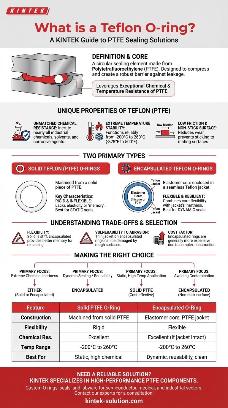 O que é um anel O de Teflon? Um Guia para vedações de PTFE para resistência química e térmica extremas Guia Visual