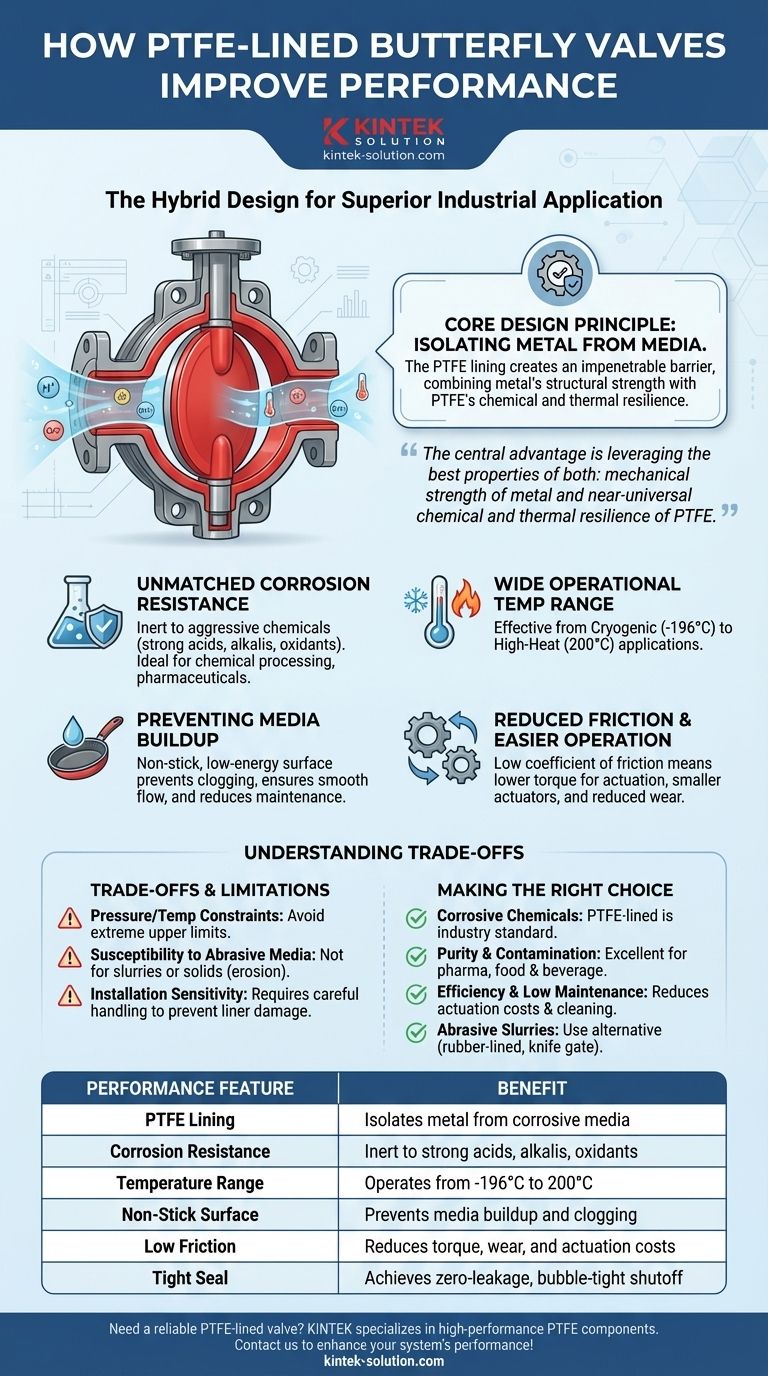 Как конструкция футерованных фторопластом (PTFE) дисковых затворов улучшает рабочие характеристики? Обеспечение превосходной коррозионной стойкости и нулевой утечки Визуальное руководство