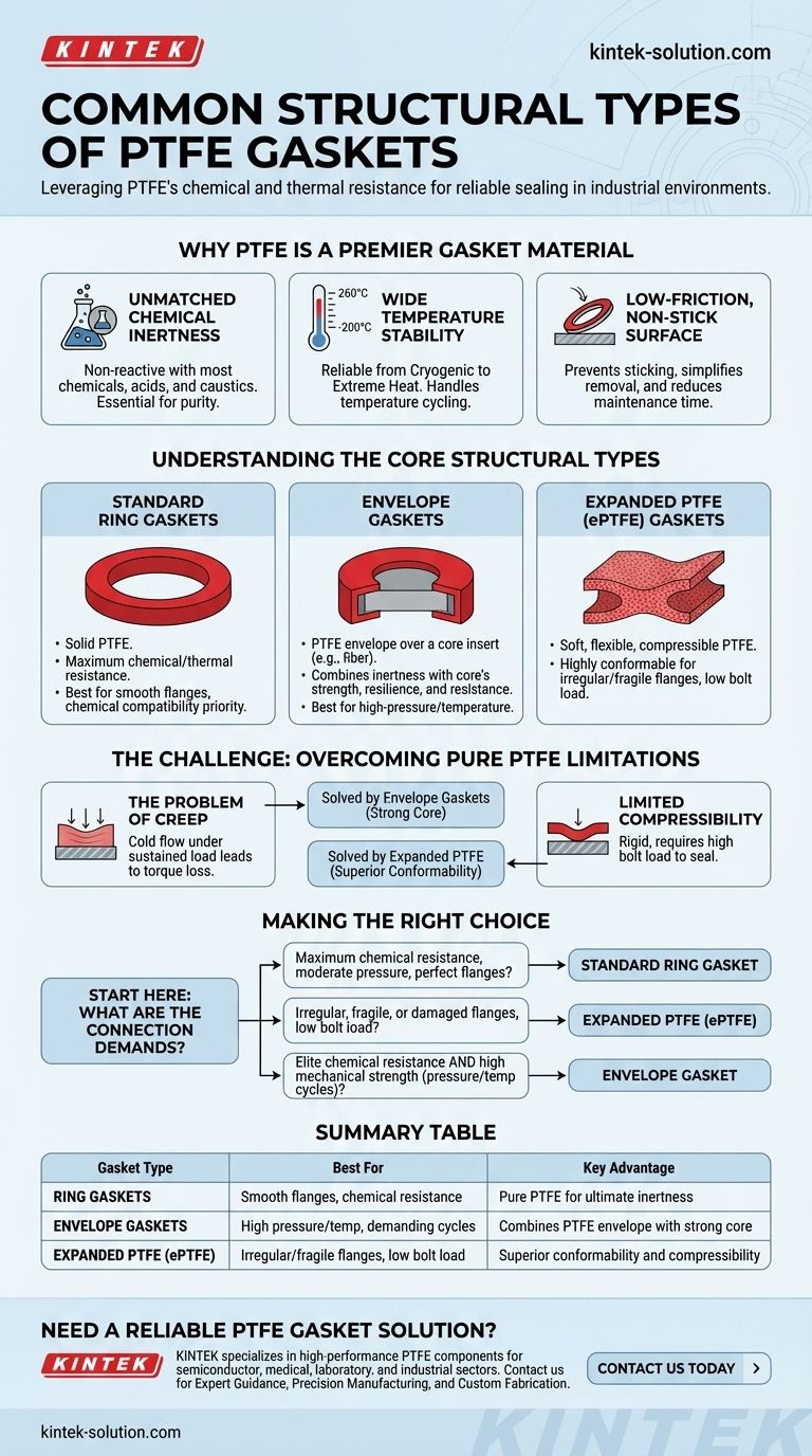 Quais são alguns tipos estruturais comuns de gaxetas de PTFE? Escolha a Vedação Certa para Sua Aplicação Guia Visual
