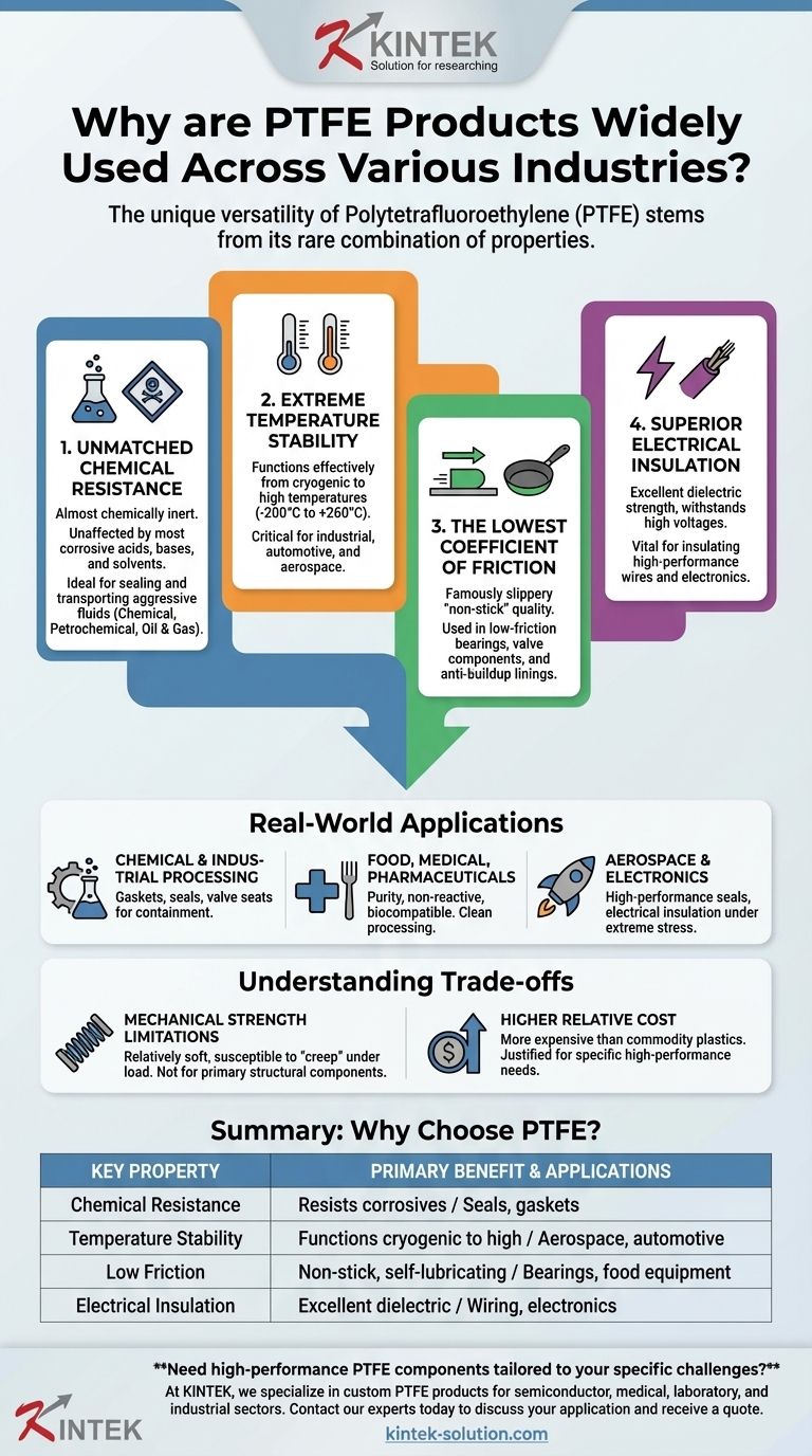 Why are PTFE products widely used across various industries? Discover the 4 Key Properties Visual Guide