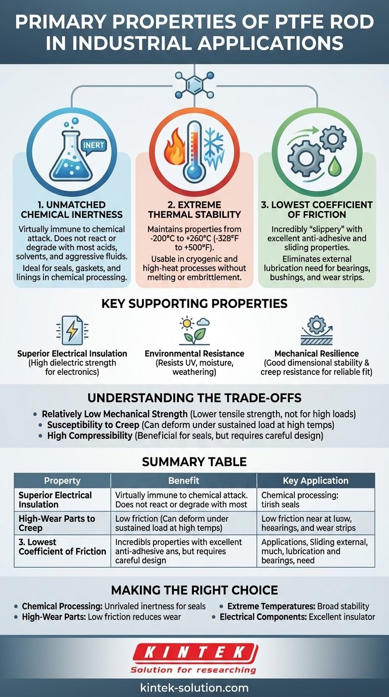 Quali sono le proprietà principali dell'asta in PTFE? Sblocca prestazioni estreme per applicazioni esigenti Guida Visiva