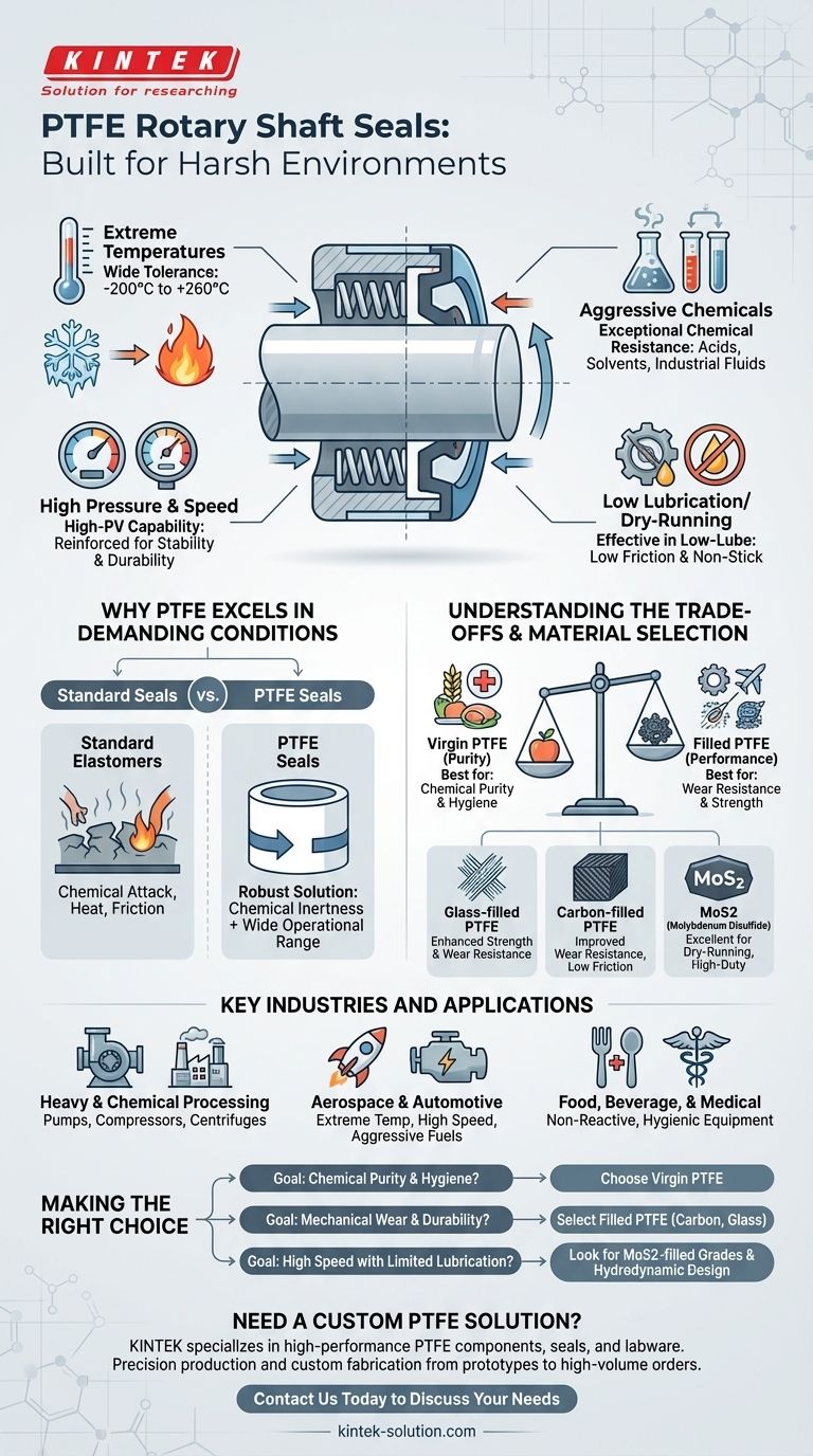 Que tipos de ambientes são adequados para retentores de eixo rotativo de PTFE? Guia Visual