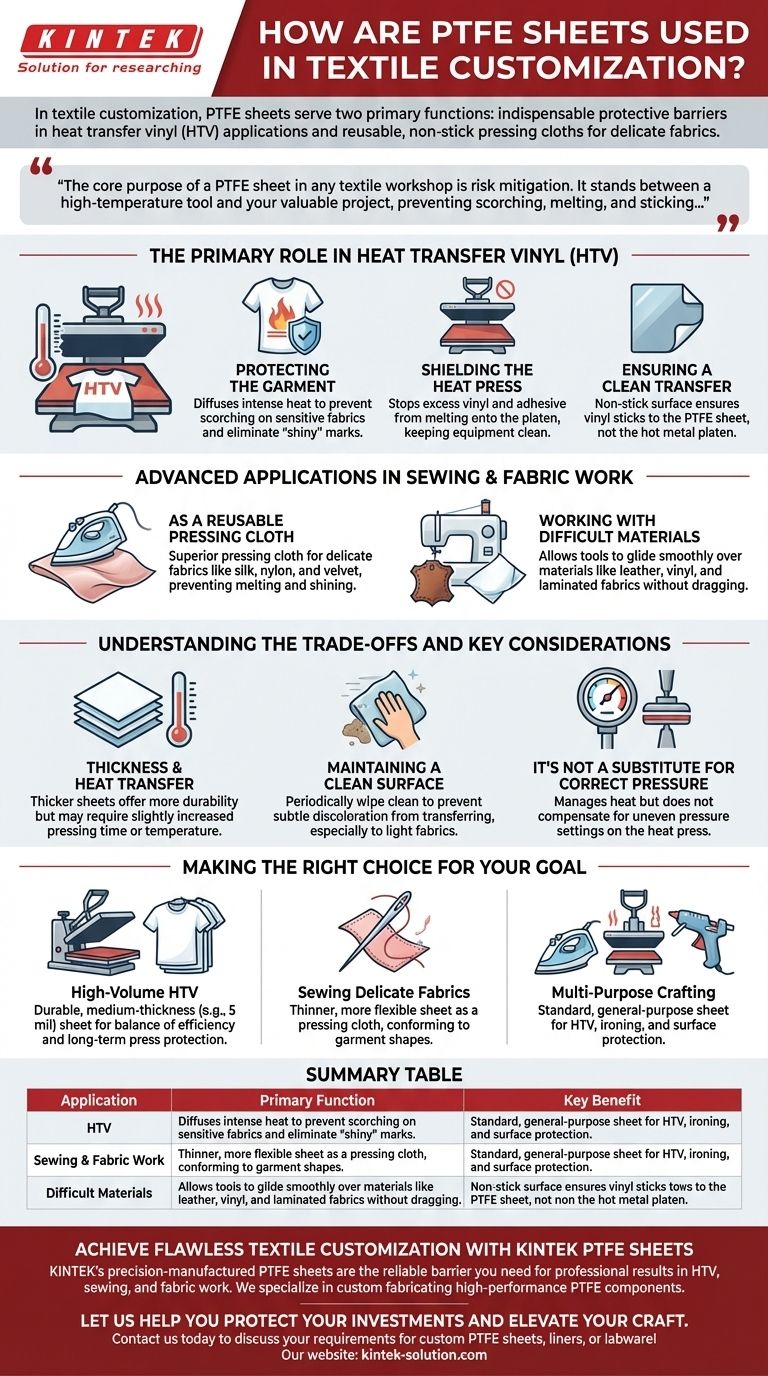 Come vengono utilizzati i fogli di PTFE nella personalizzazione tessile? Ottieni risultati professionali senza bruciature o adesioni Guida Visiva