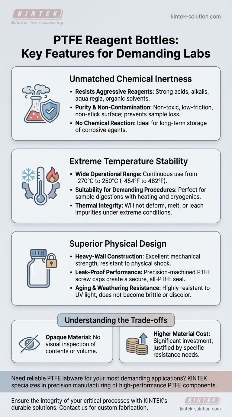 Каковы ключевые особенности бутылей для реактивов из ПТФЭ? Превосходная химическая стойкость и долговечность Визуальное руководство