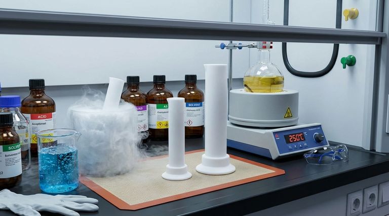 Каковы характеристики лабораторных бутылей из ПТФЭ с широким горлом? Разработаны для экстремальной химической и термической стойкости