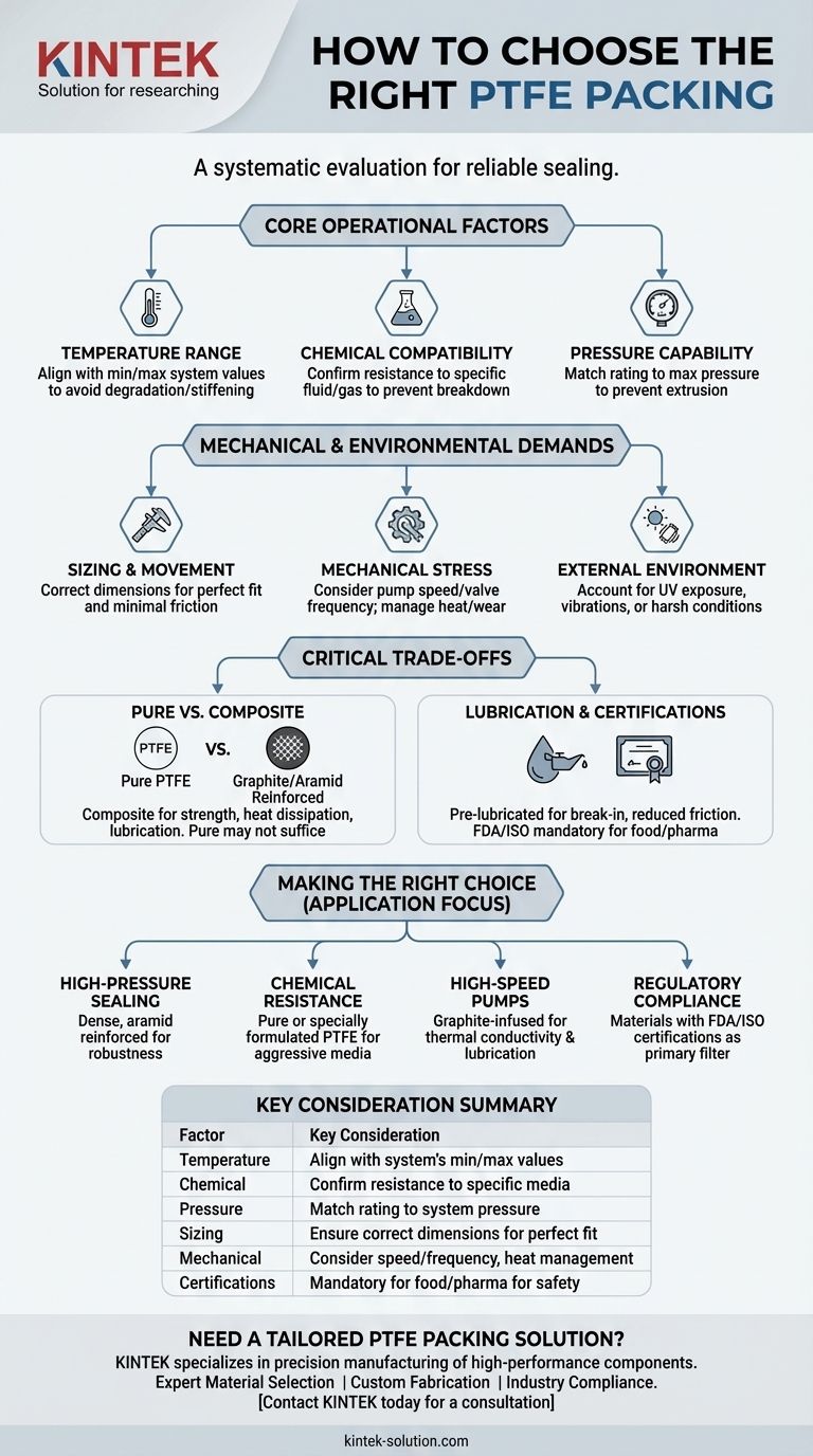 Quais fatores devem ser considerados ao escolher gaxetas de PTFE? Selecione a Gaxeta Certa para Vedação Ótima Guia Visual