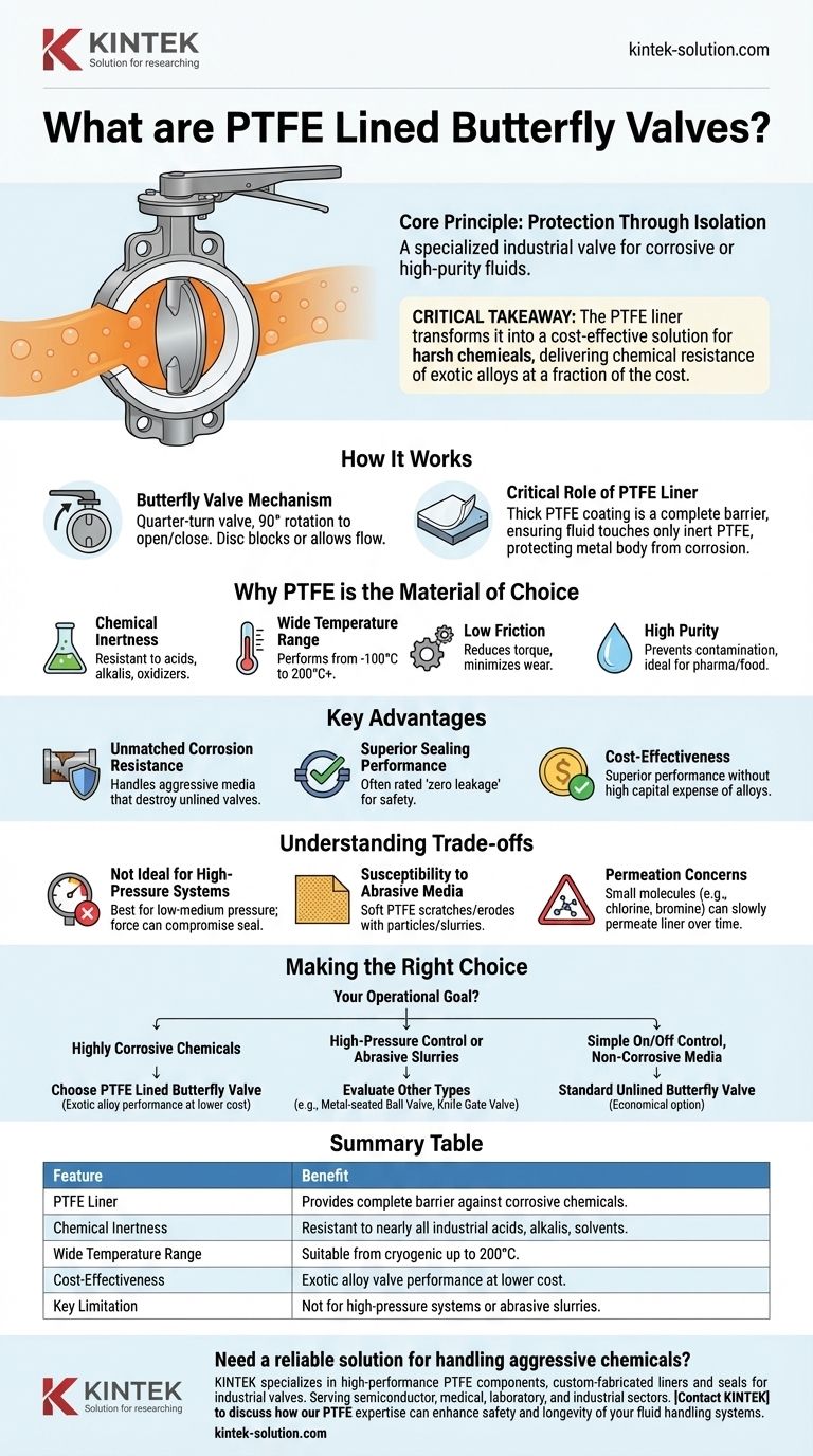 O que são válvulas borboleta revestidas com PTFE? Um Guia para Controle de Fluidos Corrosivos Guia Visual