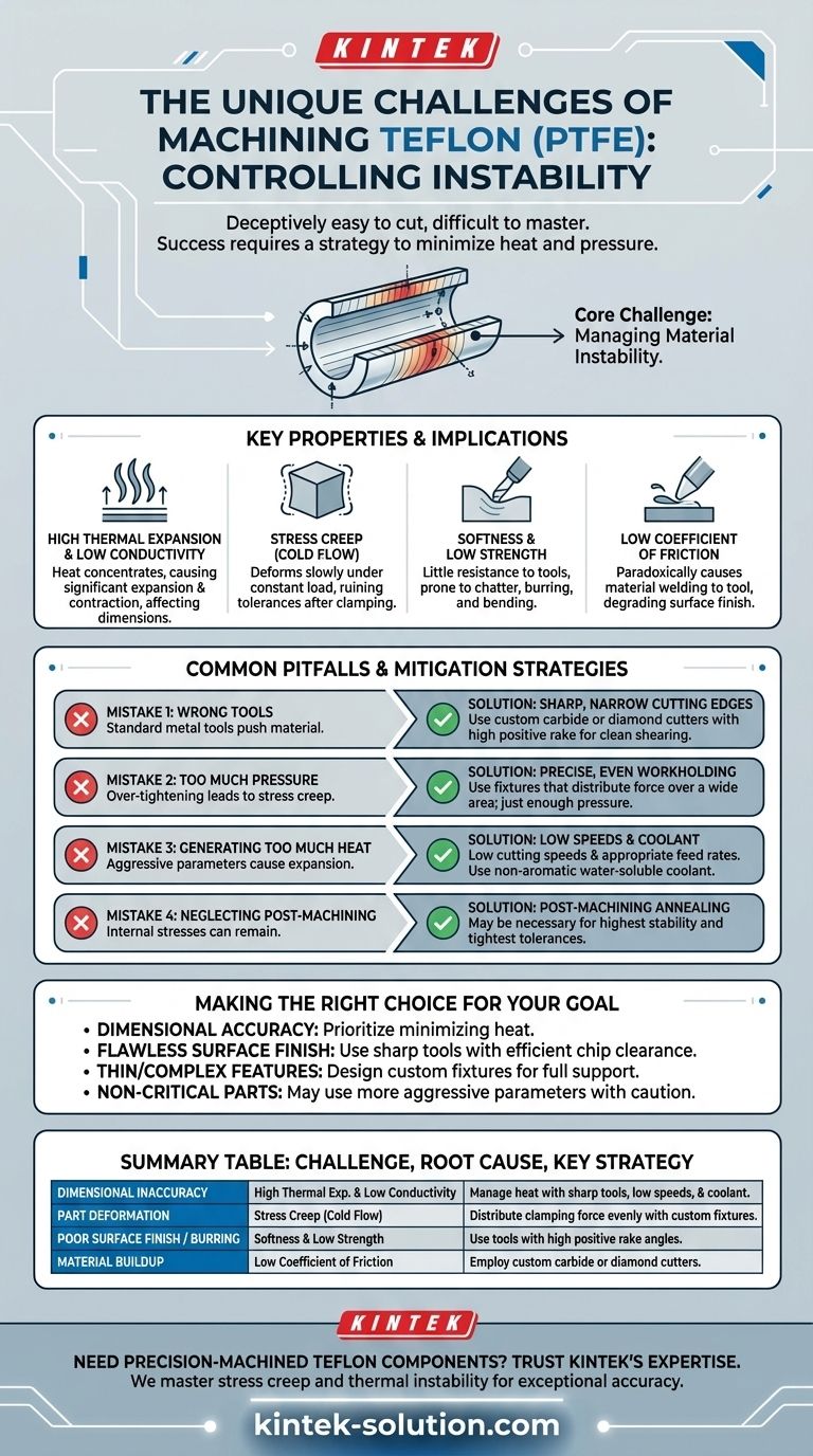 테플론 가공 시 발생하는 고유한 어려움은 무엇이며, 정밀 부품을 위해 재료 불안정성을 극복하는 방법은 무엇입니까? 시각적 가이드