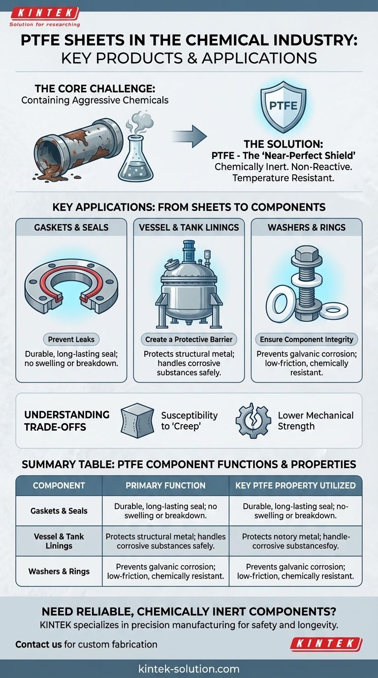 Quali tipi di prodotti possono essere realizzati con lastre di PTFE nell'industria chimica? | Guarnizioni, Rivestimenti e Tenute Guida Visiva