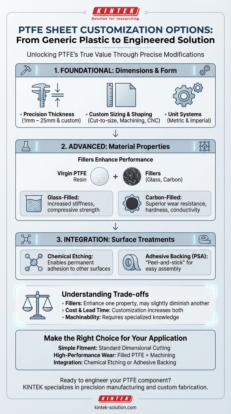 Quais opções de personalização estão disponíveis para chapas de PTFE? Projete o Material Perfeito para Sua Aplicação Guia Visual