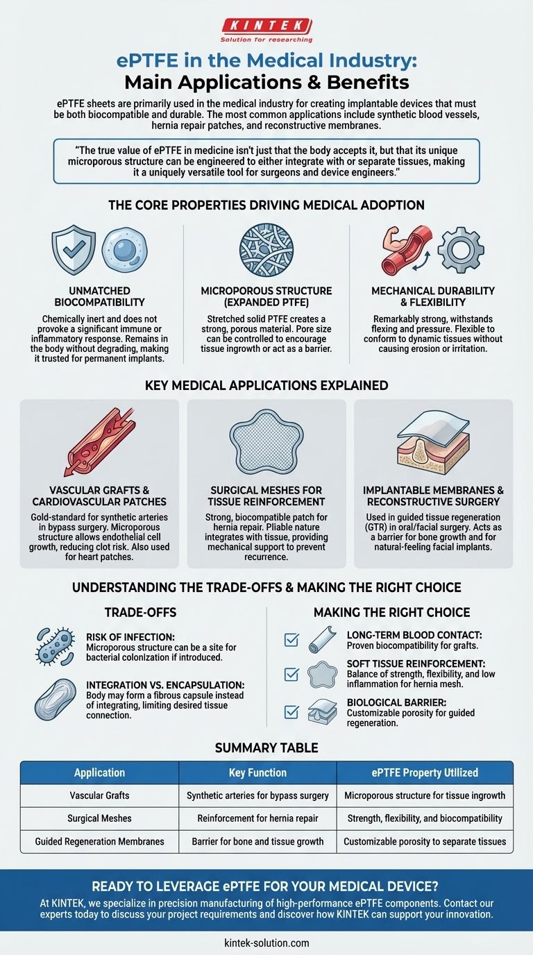 Quais são as principais aplicações das chapas de ePTFE na indústria médica? De Enxertos a Regeneração Guiada Guia Visual