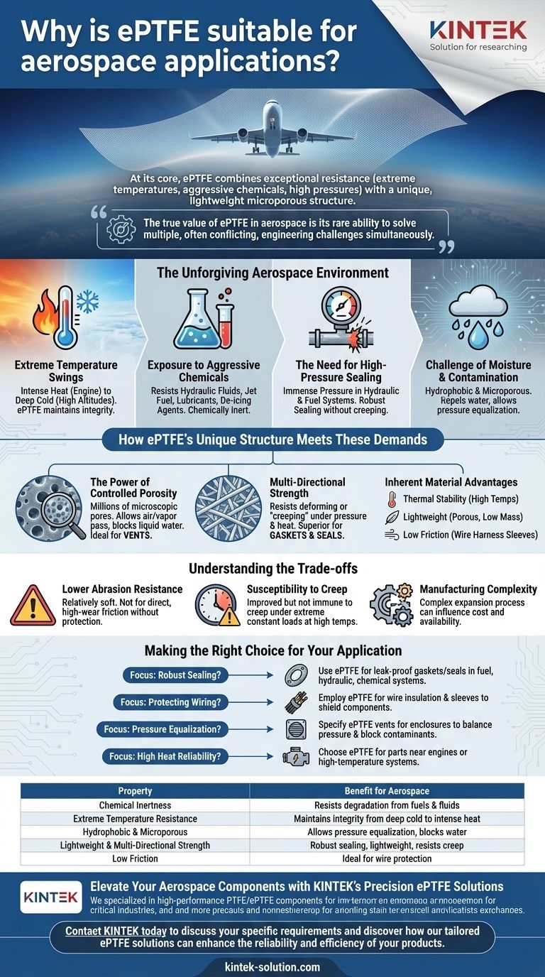 Por que o ePTFE é adequado para aplicações aeroespaciais? Alcance Confiabilidade Leve em Condições Extremas Guia Visual