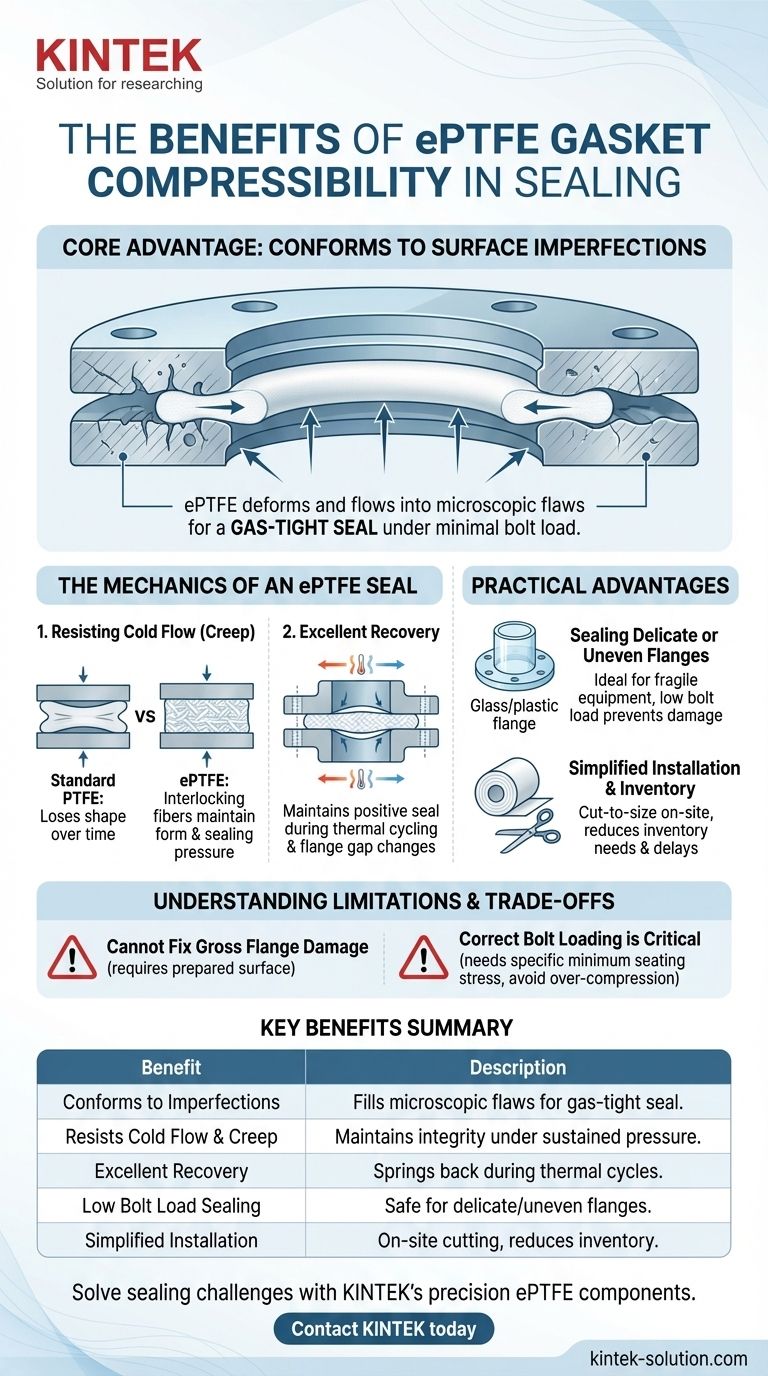 In che modo la comprimibilità delle guarnizioni in ePTFE avvantaggia le applicazioni di tenuta? Ottenere tenute superiori e a prova di perdite Guida Visiva