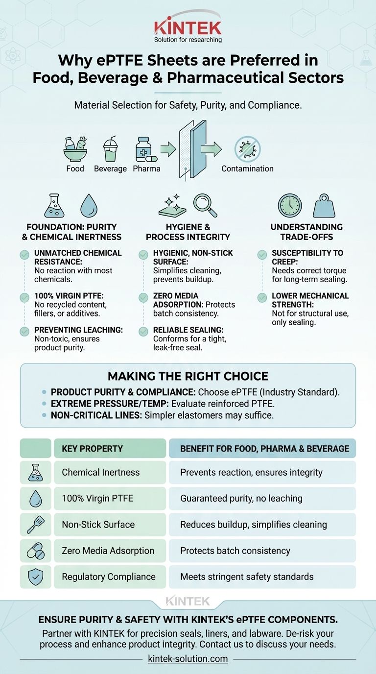 ما الذي يجعل صفائح ePTFE مادة مفضلة في قطاعات الأغذية والمشروبات والمستحضرات الصيدلانية؟ ضمان نقاء المنتج وسلامته دليل مرئي