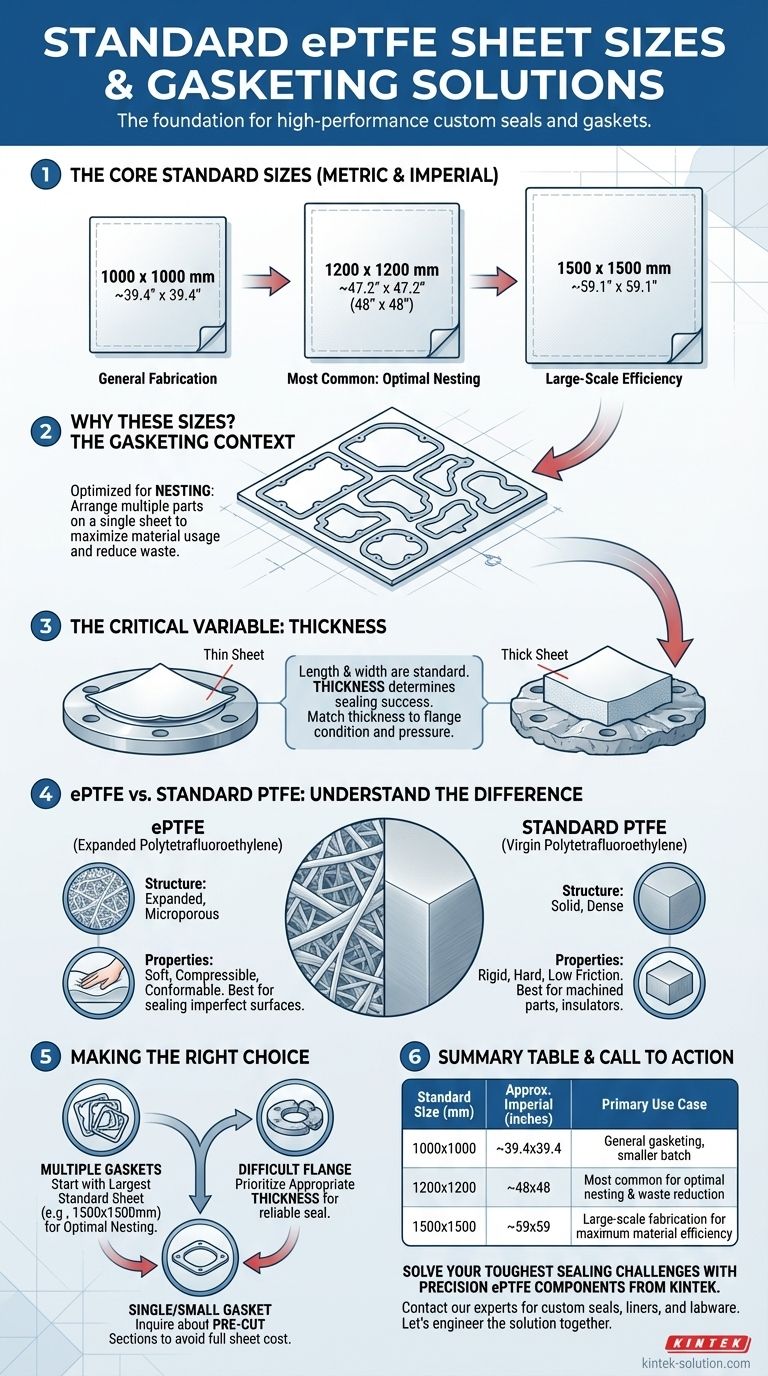Quali sono le dimensioni standard dei fogli di ePTFE? Ottieni le dimensioni giuste per le tue guarnizioni Guida Visiva