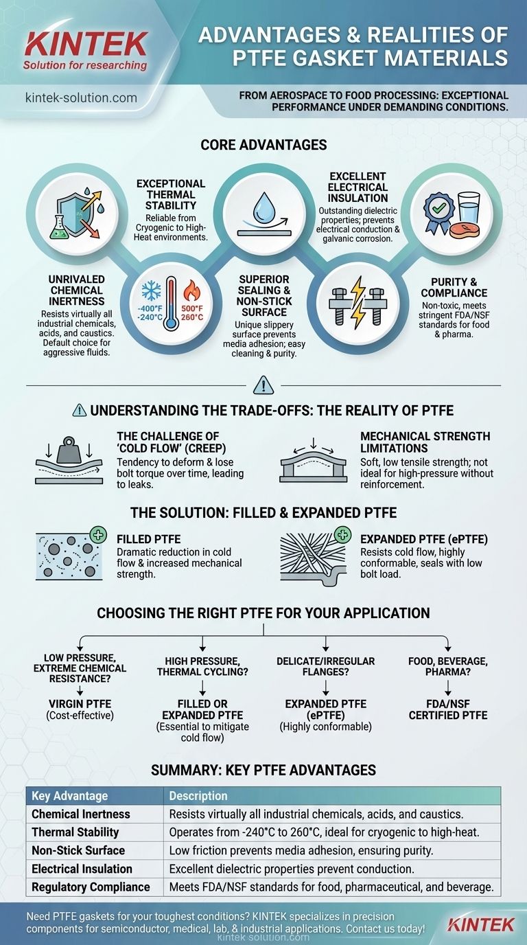 ما هي المزايا التي توفرها مواد حشية PTFE؟ مقاومة كيميائية وحرارية لا مثيل لها دليل مرئي
