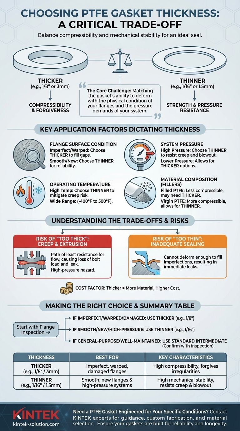 Quali fattori dovrebbero essere considerati nella scelta dello spessore di una guarnizione in PTFE? Ottimizza la tua tenuta in base alle condizioni della flangia e alla pressione Guida Visiva