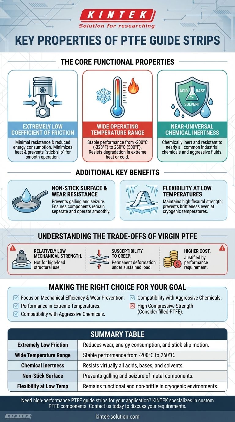 Quali sono le proprietà chiave delle guide in PTFE? Garantire prestazioni a basso attrito e ad alta temperatura Guida Visiva