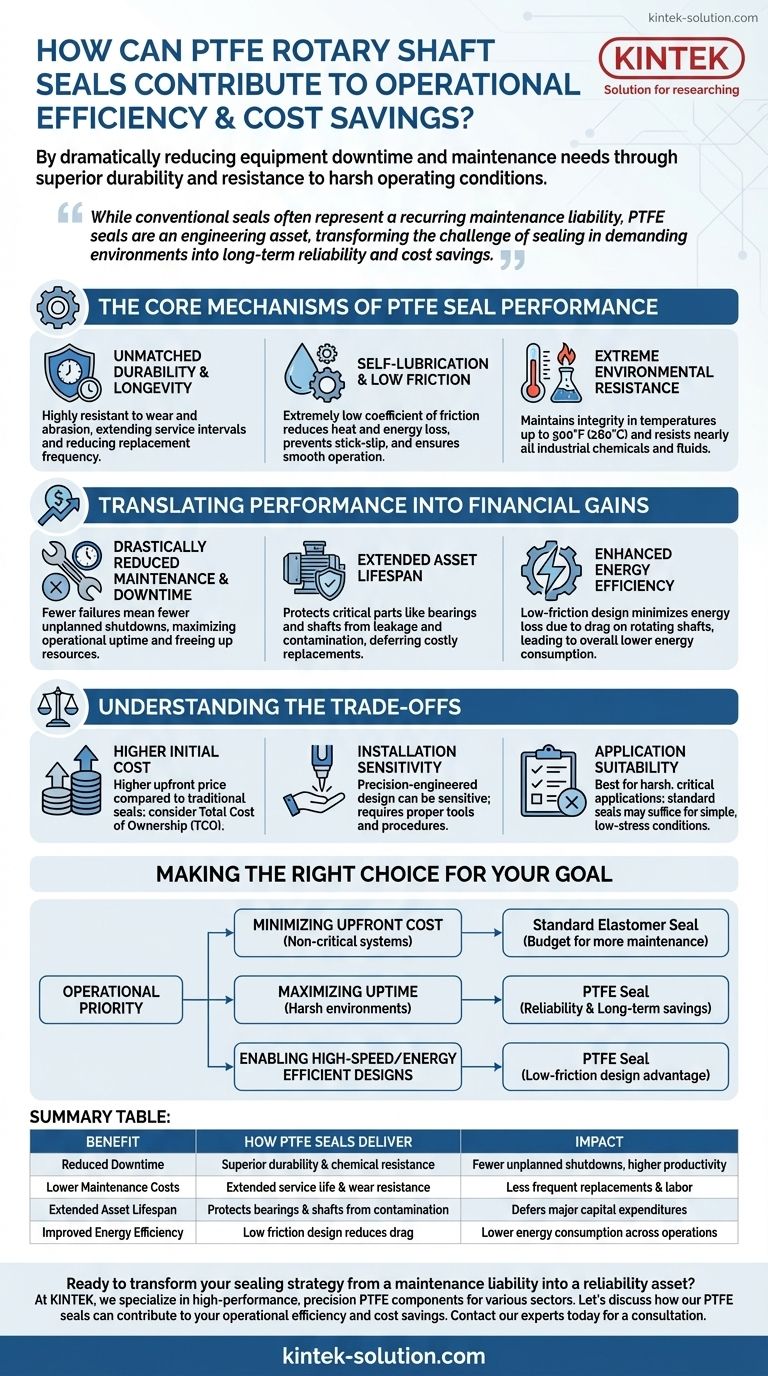 Como as vedações rotativas de eixo em PTFE podem contribuir para a eficiência operacional e a economia de custos? Maximize o Tempo de Atividade e Reduza os Custos Guia Visual