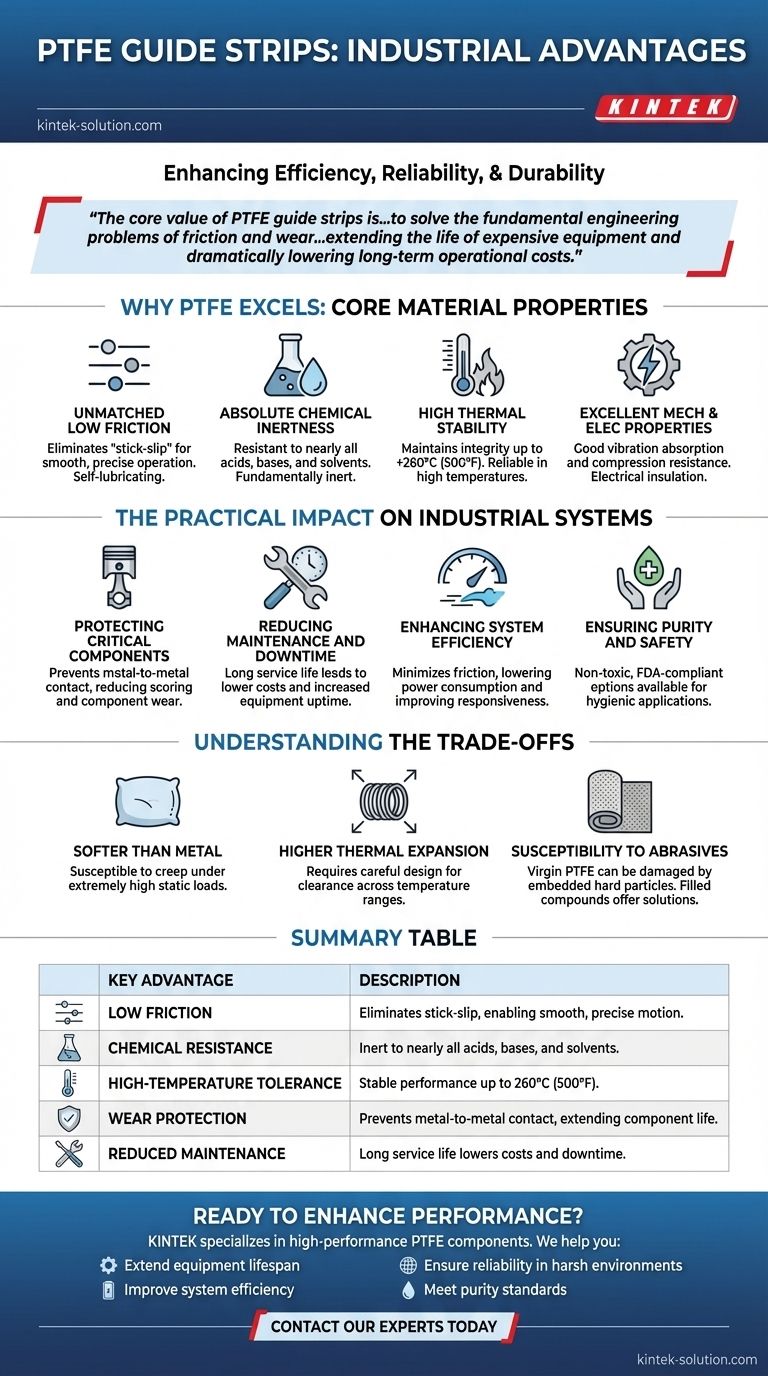 What are the advantages of using PTFE guide strips in industrial applications? Enhance Equipment Life & Efficiency Visual Guide