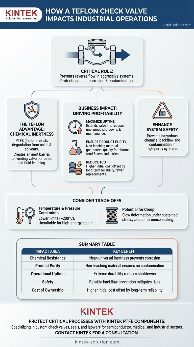 Quel est l'impact d'un clapet anti-retour en Téflon sur les opérations industrielles ? Augmenter la disponibilité et protéger la pureté Guide Visuel