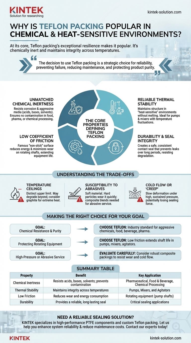لماذا تحظى حشوات التفلون بشعبية في البيئات الكيميائية والحساسة للحرارة؟ لمقاومة كيميائية لا مثيل لها واحتكاك منخفض دليل مرئي