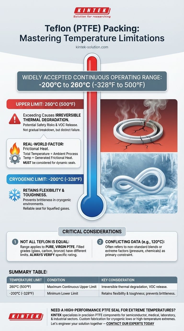 Quali sono i limiti di temperatura delle guarnizioni in Teflon? Garantire l'integrità della tenuta da -200°C a 260°C Guida Visiva