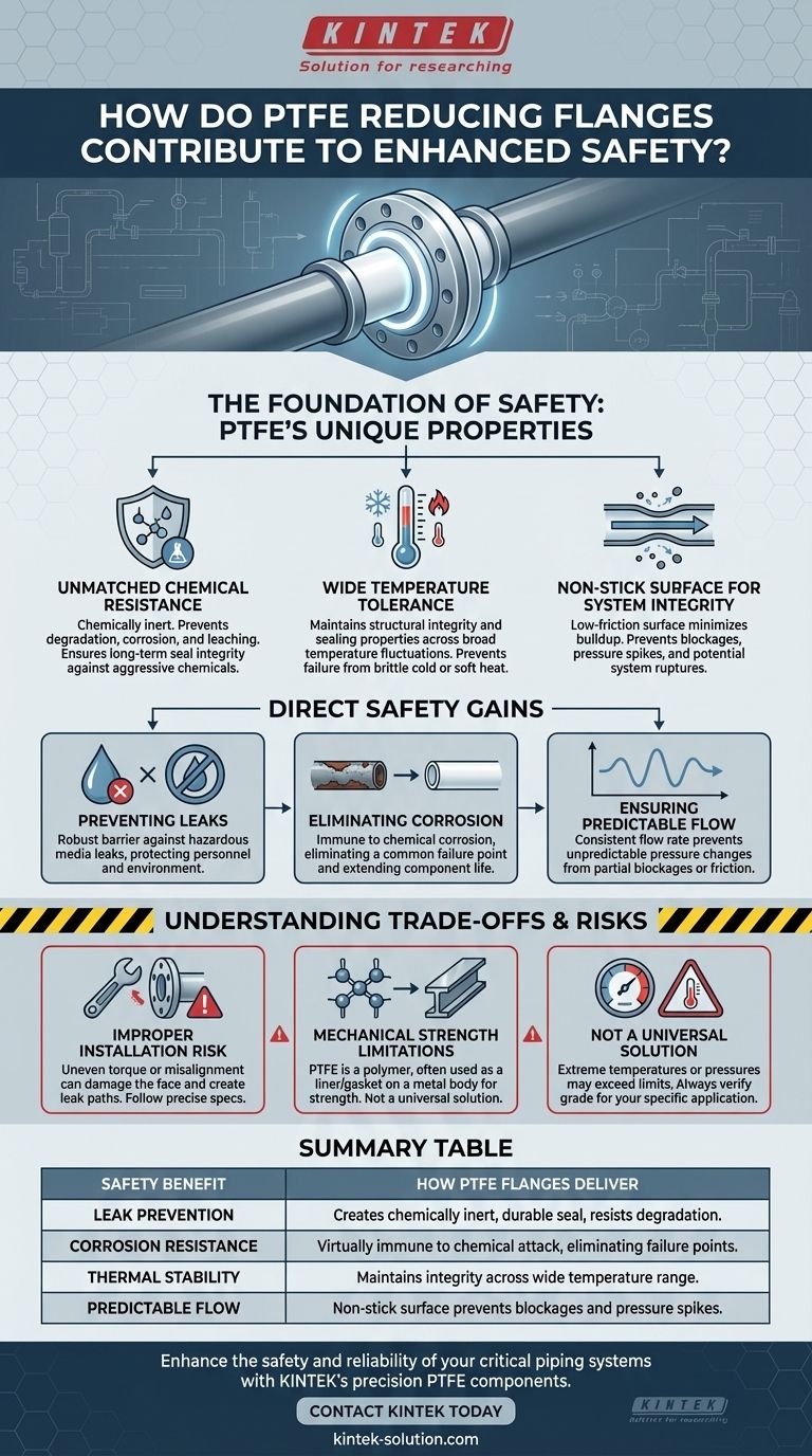 Como as flanges redutoras de PTFE contribuem para uma segurança aprimorada? Garanta Conexões à Prova de Vazamento e Resistentes à Corrosão Guia Visual