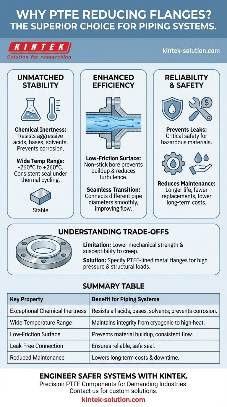 O que torna as flanges redutoras de PTFE uma excelente escolha para sistemas de tubulação? Alcance Resistência Superior à Corrosão e Confiabilidade Guia Visual