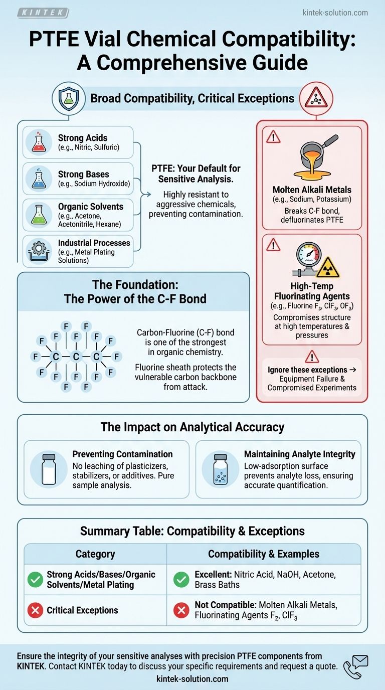 PTFE 瓶与哪些类型的溶剂和试剂相容？确保您的 HPLC/GC 分析中的纯度 图解指南