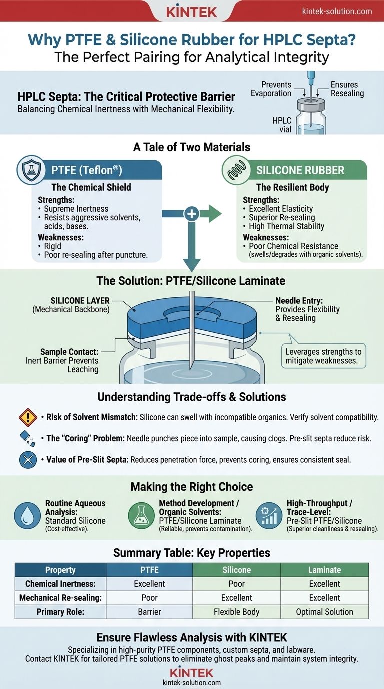 HPLCセプタムにPTFEとシリコーンゴムが材料として選ばれるのはなぜですか？サンプルインテグリティと信頼性の高いシーリングを確保するため ビジュアルガイド
