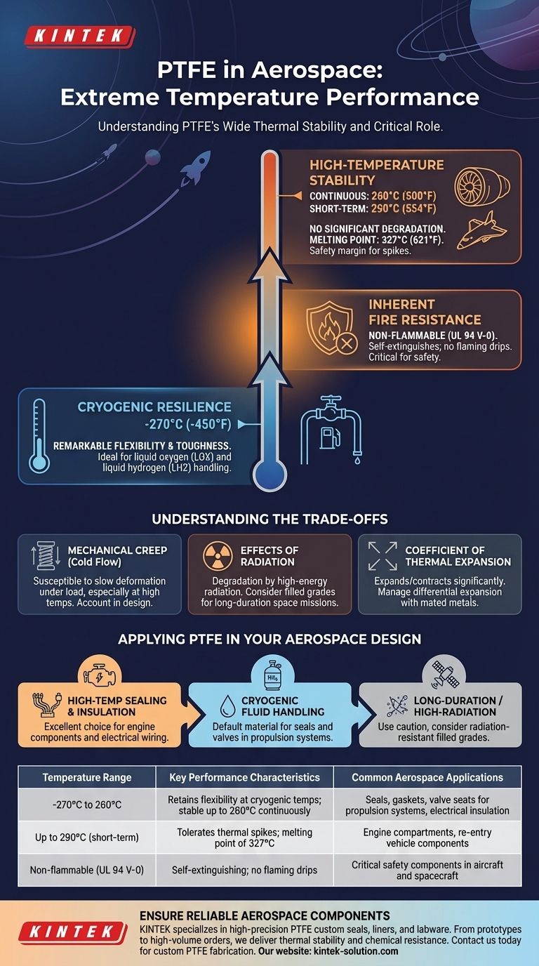 Come si comporta il PTFE a temperature estreme negli ambienti aerospaziali? Garantire il successo della missione da -270°C a 260°C Guida Visiva