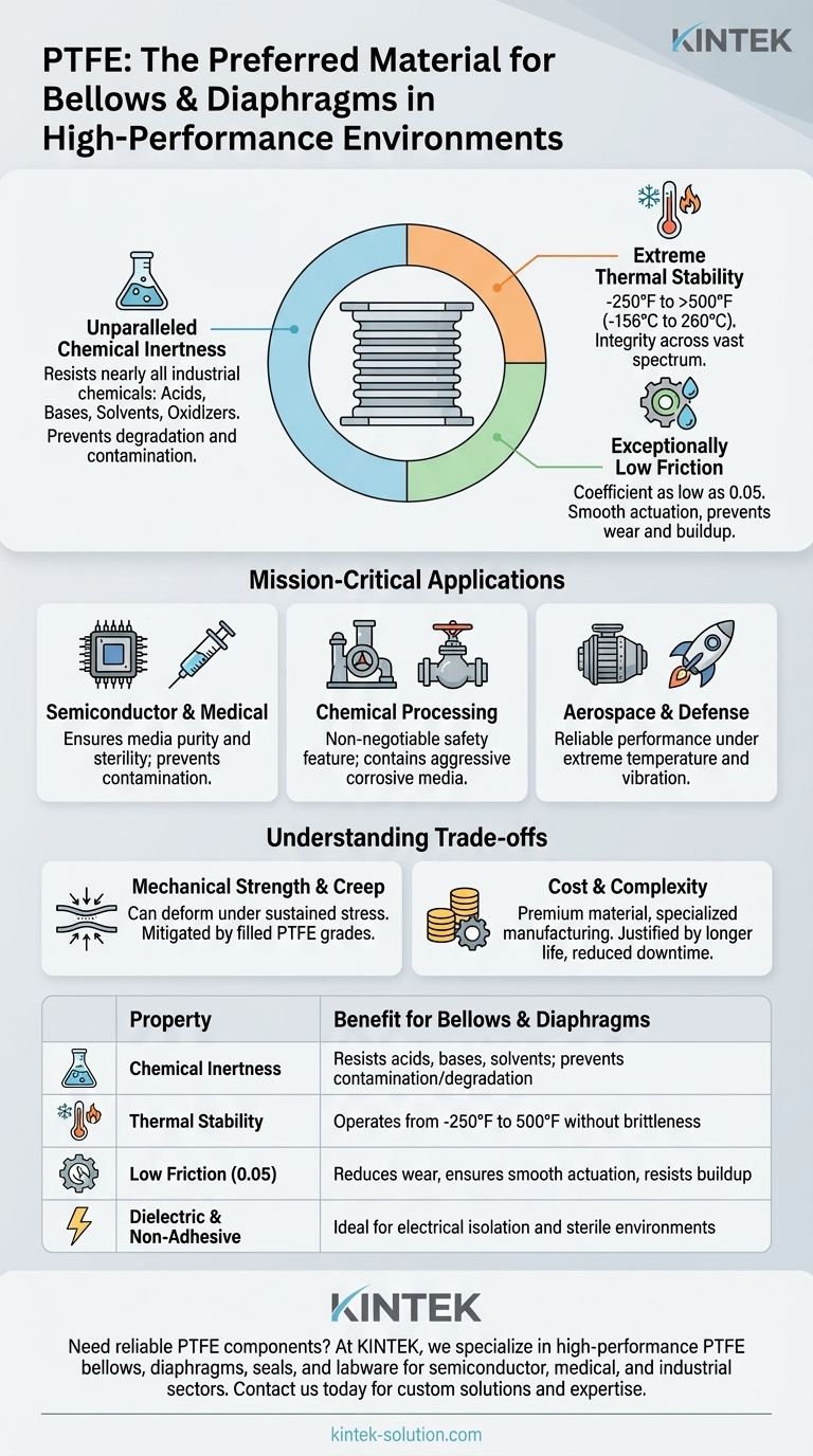 Почему ПТФЭ является предпочтительным материалом для сильфонов и диафрагм? Непревзойденная химическая, термическая и механическая стабильность Визуальное руководство