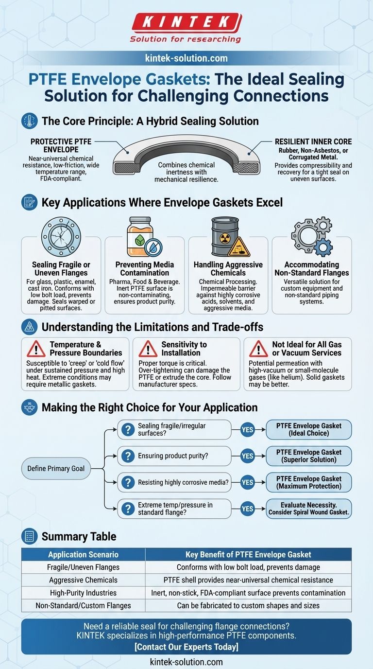 ما هي أنواع وصلات الشفاه التي تستفيد من حشوات غلاف PTFE؟ ختم الشفاه الهشة والمواد الكيميائية القاسية دليل مرئي