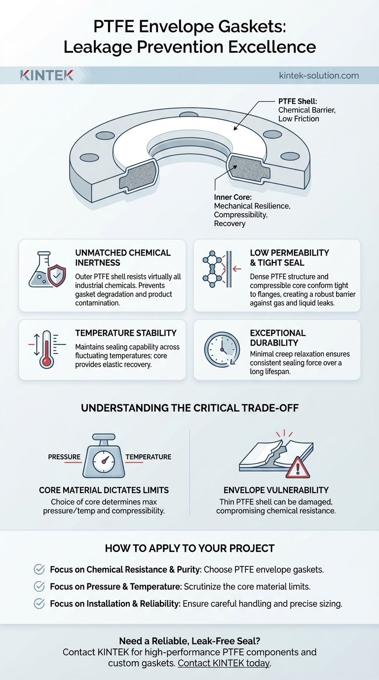 Como se comportam as juntas de envelope de PTFE em termos de prevenção de vazamentos? Vedação Superior para Aplicações Exigentes Guia Visual