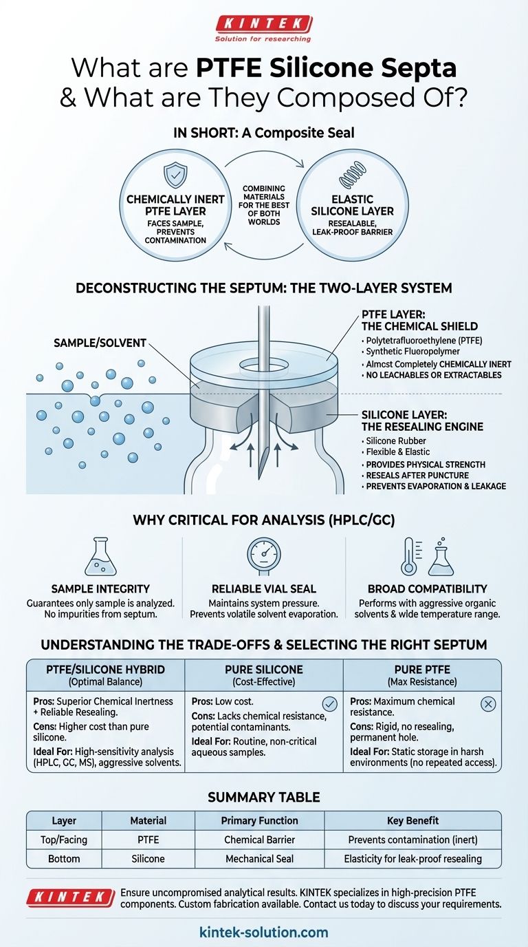 ما هي سدادات البولي تترافلوروإيثيلين (PTFE) / السيليكون وما هي مكوناتها؟ المفتاح لأختام الكروماتوغرافيا الموثوقة دليل مرئي