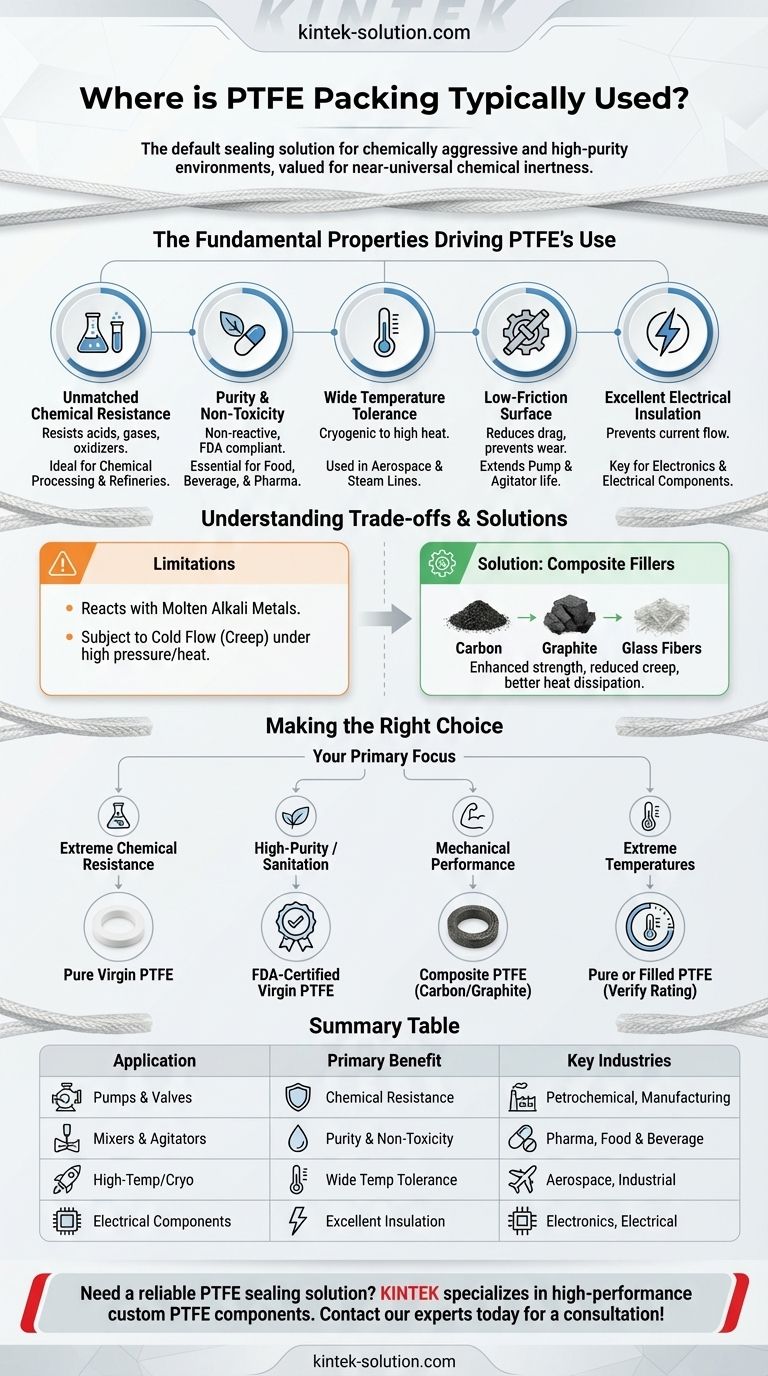 Dove viene tipicamente utilizzato il premistoppa in PTFE? La soluzione di tenuta di riferimento per ambienti difficili Guida Visiva