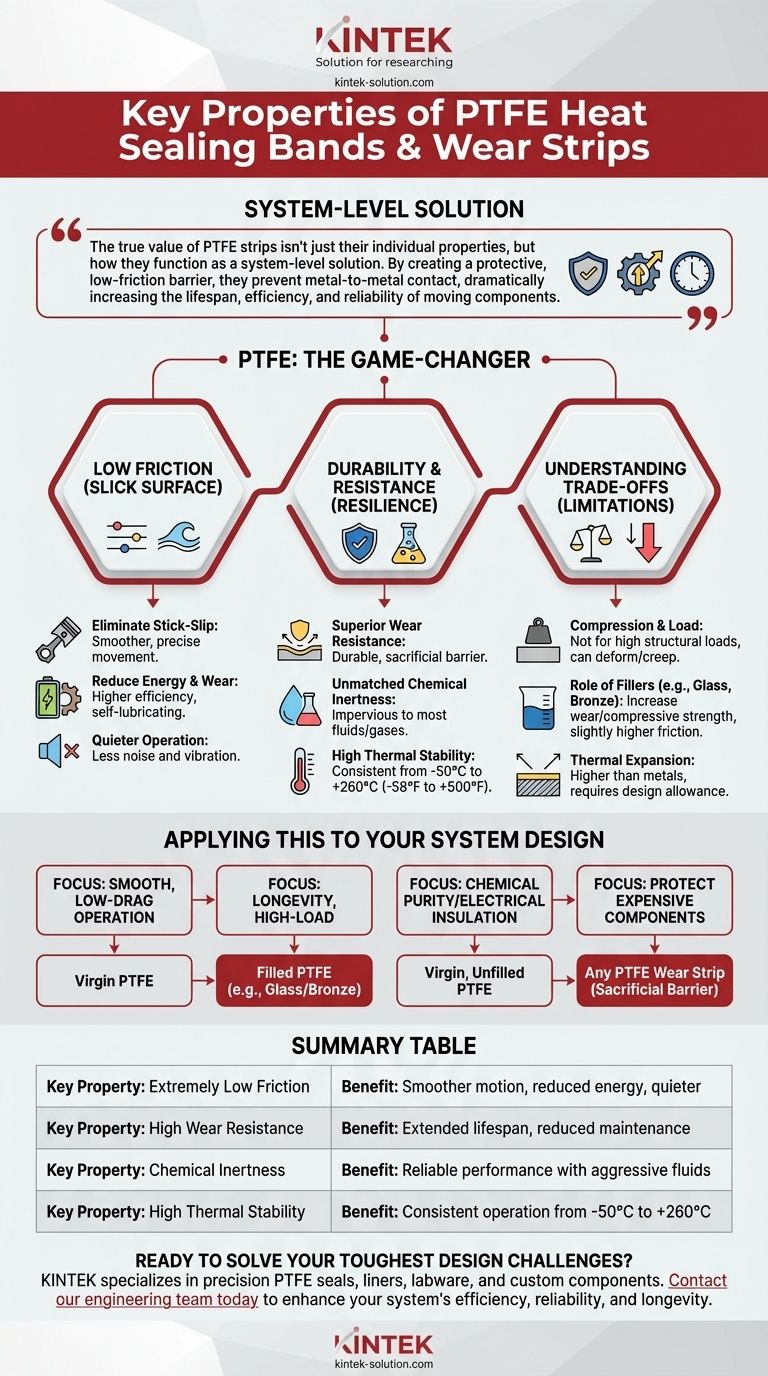 Каковы ключевые свойства тефлоновых (ПТФЭ) лент для термозапайки и износостойких полос? Повысьте производительность и надежность системы Визуальное руководство