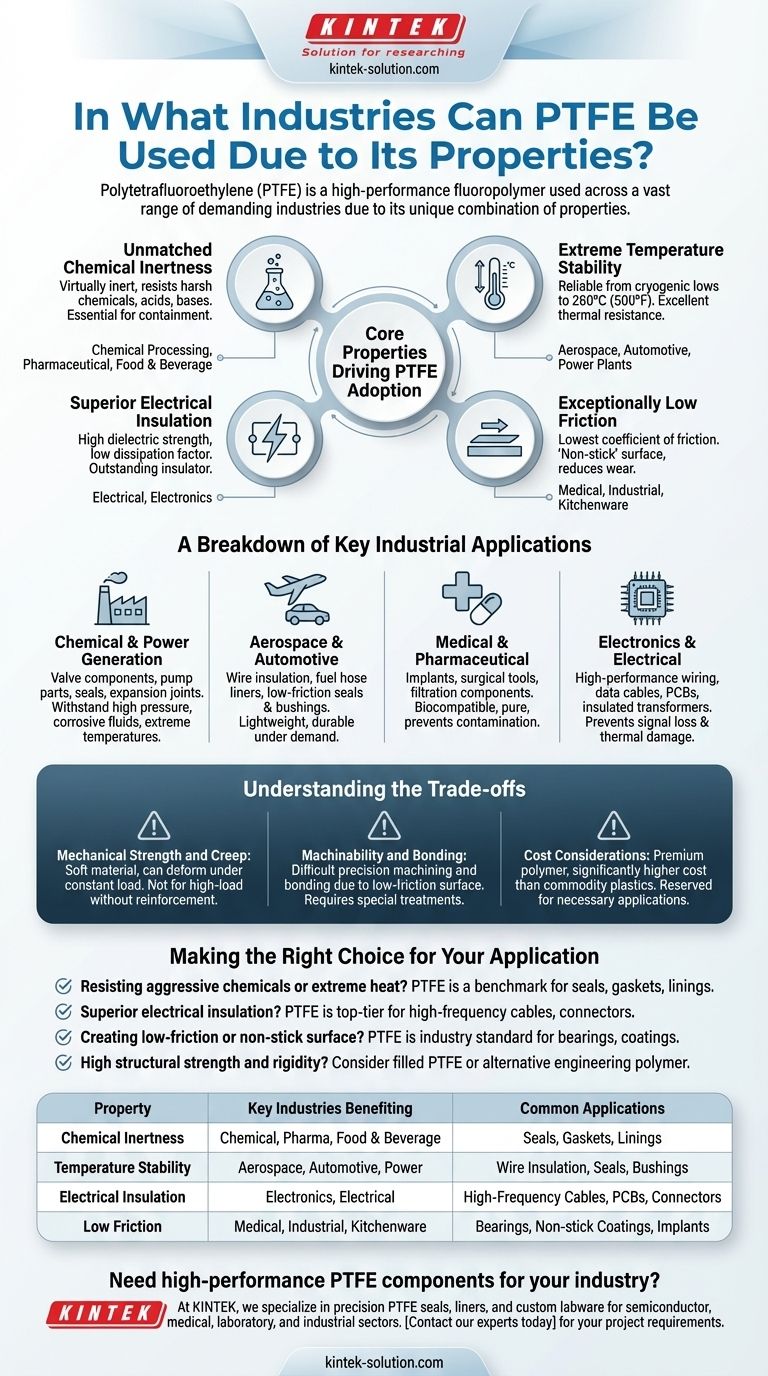 في أي الصناعات يمكن استخدام PTFE نظرًا لخصائصه؟ ضروري للقطاعات التي تتطلب أداءً عاليًا دليل مرئي