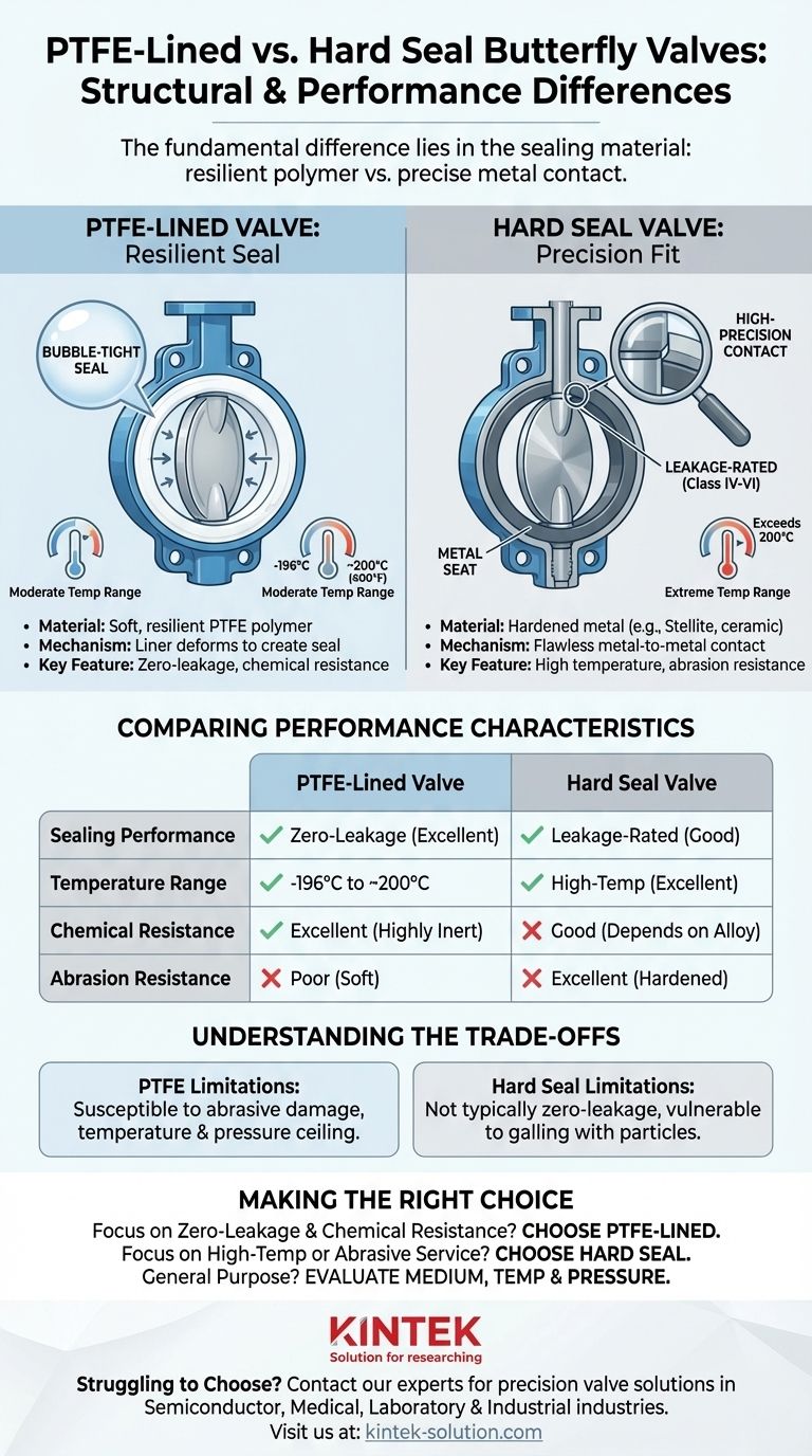 Quali sono le differenze strutturali tra le valvole a farfalla con rivestimento in PTFE e quelle a tenuta rigida? Una guida ai meccanismi di tenuta Guida Visiva