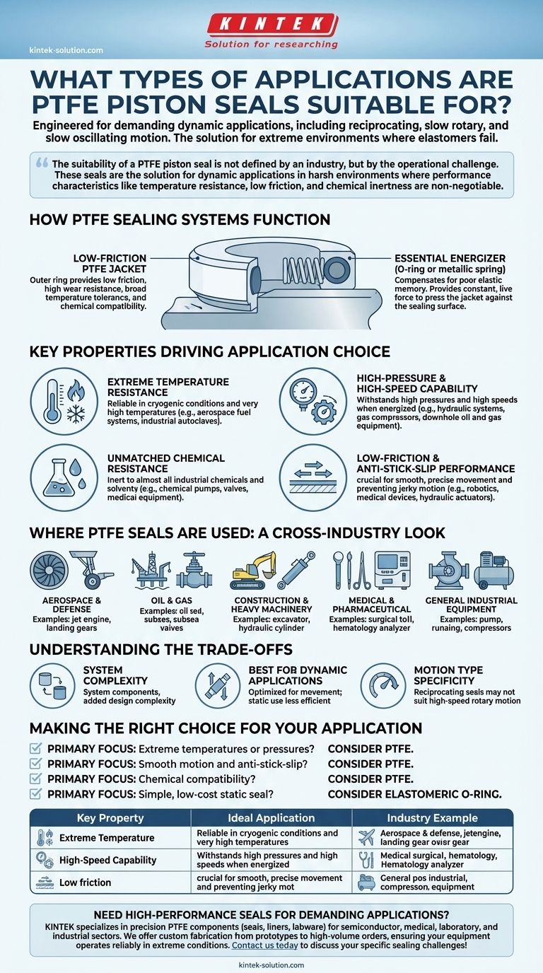 What types of applications are PTFE piston seals suitable for? The Ultimate Guide for Demanding Environments Visual Guide