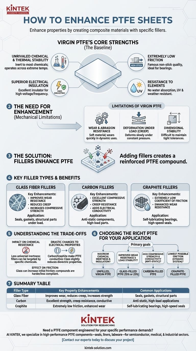 كيف يمكن تحسين خصائص صفائح PTFE؟ حسّن مقاومة التآكل والقوة والأداء باستخدام الحشوات دليل مرئي