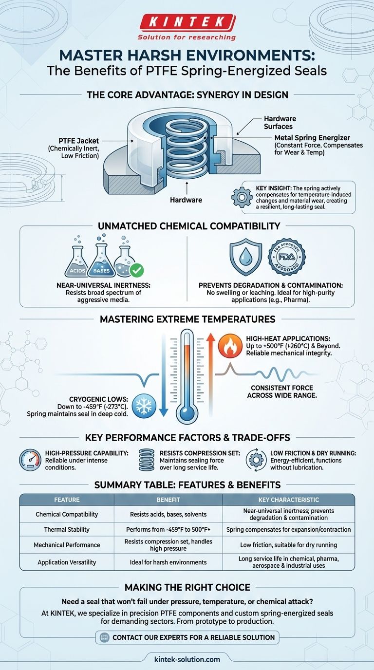 PTFE 스프링 가압 씰의 이점은 무엇입니까? 가혹한 환경을 위한 탁월한 화학 및 열 복원력 시각적 가이드