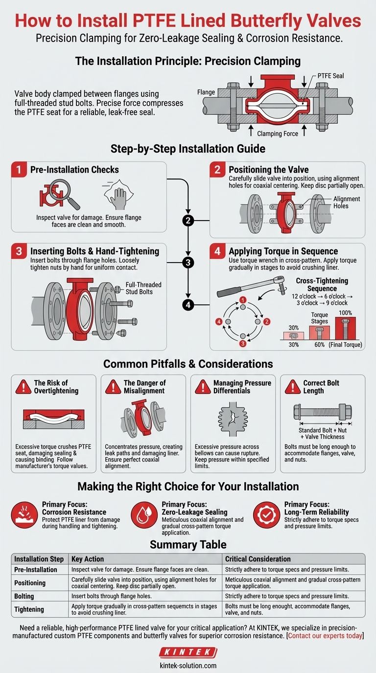كيف يتم تركيب صمامات الفراشة المبطنة بـ PTFE؟ تحقيق إغلاق مثالي وخالٍ من التسرب دليل مرئي